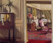 菲利克斯 瓦洛东 : Interior with Woman in Pink